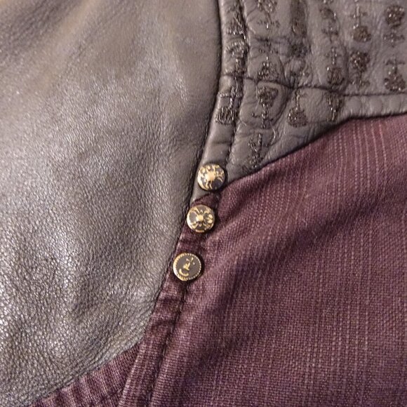 Elvis Jesus Leather Denim Mens Black Medium Biker Jacket - Picture 12 of 16